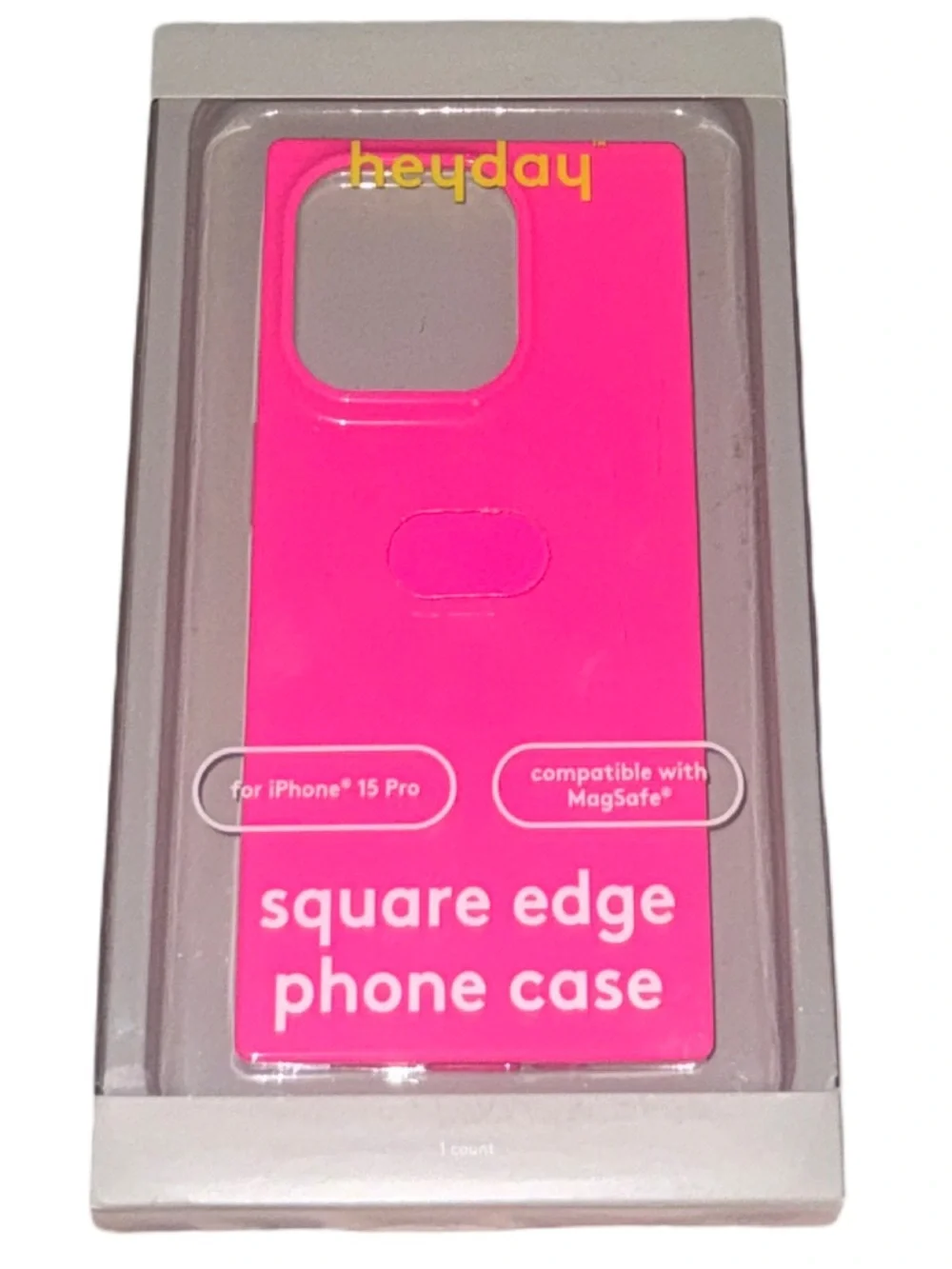 Heyday Square Case for Apple iPhone 15 Pro MagSafe Neon Pink New in Box